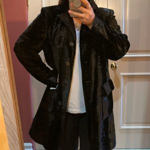 Velvet crush black full coat